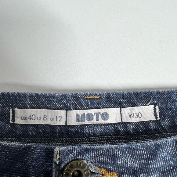 MOTO BLUE DENIM SHORTS SIZE 8/30 - Picture 3 of 11